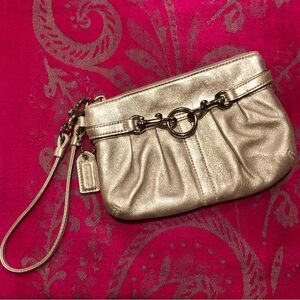 Coach Silver Belted Wristlet